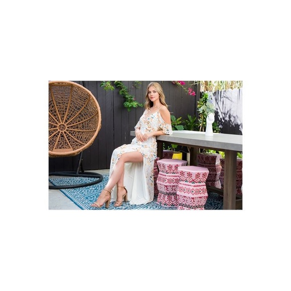 LAST 2️⃣ CREAM YELLOW RUFFLE DETAIL FLORAL MAXI DRESS - Picture 6 of 8